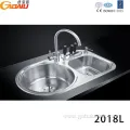 Durable Stainless Steel Pressed Two Bowl Kitchen Sink